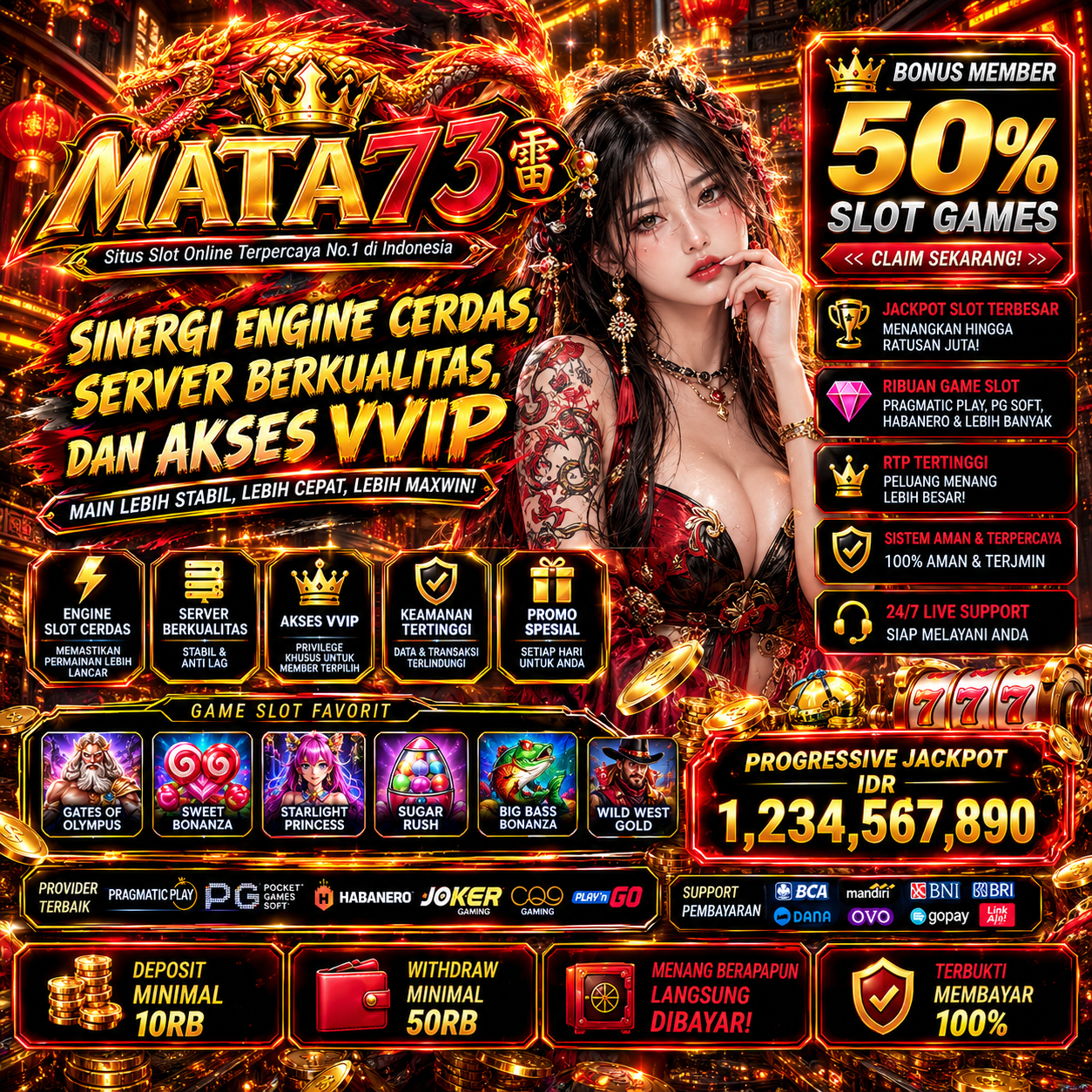 MATA73 雷 Sinergi Engine Cerdas, Server Berkualitas, dan Akses VVIP